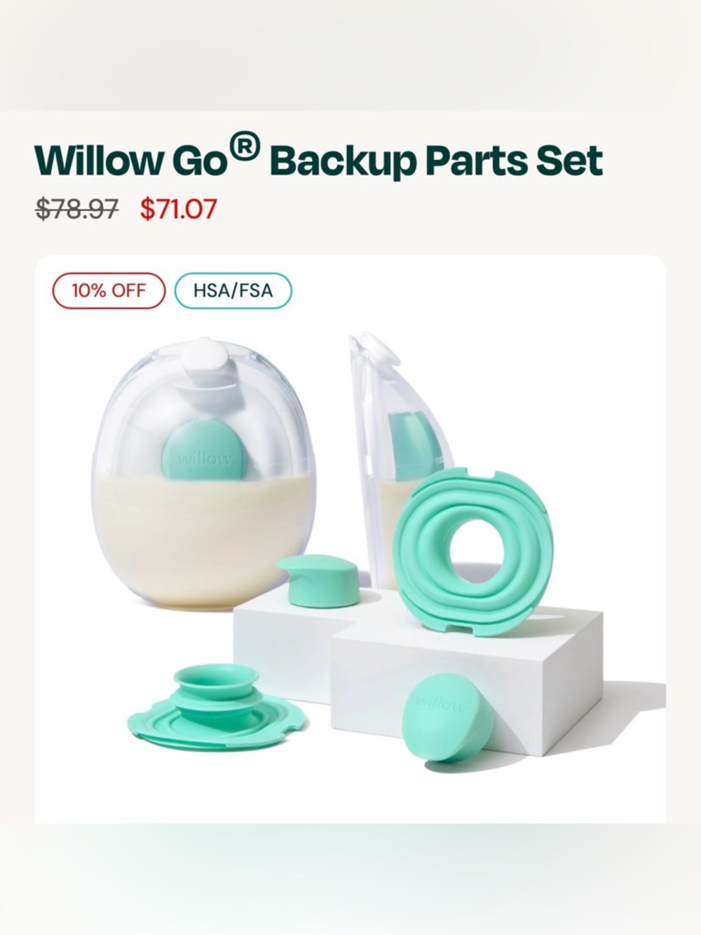 Willow Go Backup Parts Set
